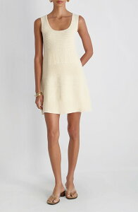 �t�����`�R�l�N�V���� ���f�B�[�X �g�b�v�X �����s�[�X �~�j �m�[�X���[�u French Connection Mozart Mixed Stitch Sleeveless Minidress Ecru �G�N����