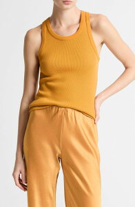 ���B���X ���f�B�[�X �g�b�v�X �V���c Vince Scoop Neck Rib Tank Clementine
