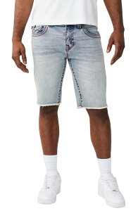 �g�D���[�����W���� �����Y �{�g���X �f�j���p���c �X�g���[�g �V���[�g�p���c True Religion Ricky Frayed Straight Leg Denim Shortstarlit Gleam Light Wash �f�j��
