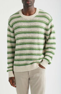 �R���h�[ �����Y �A�E�^�[ �p�[�J�[�E�X�E�F�b�g �Z�[�^�[ �V���N �R�b�g�� ���l�� Corridor Stripe Cotton Linen & Silk Sweater Natural �X�g���C�v