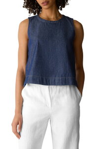 �G�C���[���t�B�b�V���[ ���f�B�[�X �g�b�v�X �V���c �R�b�g�� Eileen Fisher Organicotton Shell Dark Indigo �C���f�B�S