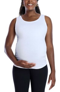 �}�U�[�t�b�h�}�^�j�e�B�[ ���f�B�[�X �g�b�v�X �V���c �M���U�[ MOTHERHOOD MATERNITY Scoop Neck Side-Ruched Maternity Tank Top White �z���C�g