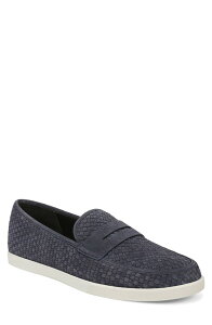 ���B���X �����Y �V���[�Y �X���b�|���E���[�t�@�[ �X�G�[�h Vince Santino Woven Suede Penny Loafer Blue Ink �u���[