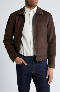 �n�[�g �V���t�i�[ �}���N�X �����Y �A�E�^�[ �W���P�b�g�E�u���]�� �X�G�[�h Hart Schaffner Marx Westwood Wateresistant Faux Suede Jacket Espresso