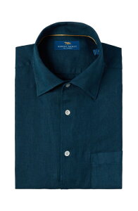 ���o�[�g �^���{�b�g �����Y �g�b�v�X �V���c ���l�� Robertalbott Morgan Short Sleeve Linen Shirt Indigo Blue �C���f�B�S
