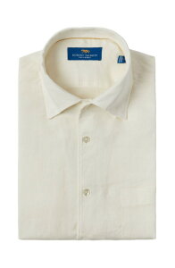 ���o�[�g �^���{�b�g �����Y �g�b�v�X �V���c ���l�� Robertalbott Morgan Short Sleeve Linen Shirt White �z���C�g