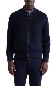 �u�K�b�` �����Y �A�E�^�[ �W���P�b�g�E�u���]�� �E�[�� Bugatchi Brushed Wool Blend Bomber Jacket Navy �l�C�r�[
