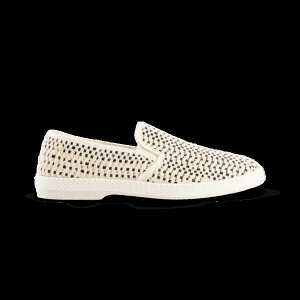 ���r�G�� ���f�B�[�X �V���[�Y �X���b�|���E���[�t�@�[ Rivieras Woven Slip-On Loafer Ecru And Black �G�N����