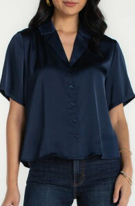 �����@�v�[�� ���T���[���X ���f�B�[�X �g�b�v�X �V���c Liverpoolos Angeles Camp Collar Button-Up Shirt Dark Navy �l�C�r�[