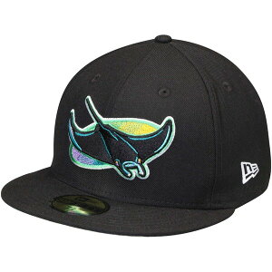 �j���[�G�� �����Y �A�N�Z�T���[ �X�q �E�[�� Men's New Era Black Tampa Bay Rays Cooperstown Collection Wool 59FIFTY Fitted Hat Black �u���b�N