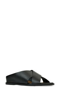 �A�N�A�^���A ���f�B�[�X �V���[�Y �T���_�� Aquatalia Potenza Slide Sandal Black Leather �u���b�N
