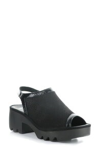�t���C�����h�� ���f�B�[�X �V���[�Y �q�[�� �v���b�g�t�H�[�� �T���_�� Fly London Teif Platform Sandal 000 Black �u���b�N