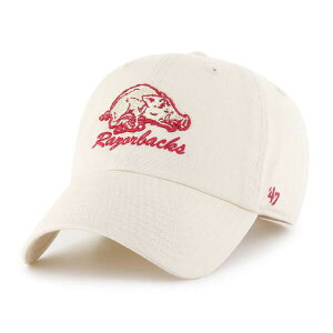 �t�H�[�e�B�[�Z�u�� �����Y �A�N�Z�T���[ �X�q Men's '47 Natural Arkansas Razorbacks Vault Clean Up Adjustable Hat Natural