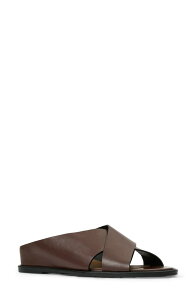 �A�N�A�^���A ���f�B�[�X �V���[�Y �T���_�� ���U�[ Aquatalia Potenza Waterproof Leather Slide Sandal Ash Brown Leather �A�b�V��