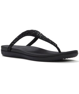 �t�B�b�g�t���b�v ���f�B�[�X �V���[�Y �T���_�� FitFlop Solay Mixed-Crystal Toe-Post Sandals Black �u���b�N