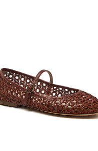 �����Y�G���h ���f�B�[�X �V���[�Y �p���v�X Lands' End Woven Mary Jane Flats Cognac