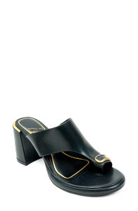 �P�l�X�R�[�� ���f�B�[�X �V���[�Y �T���_�� �v���b�g�t�H�[�� Kenneth Cole Syndika Platform Slide Sandal Black Leather �u���b�N