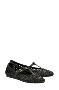 �A���V�G���g�O���[�N�T���_�� ���f�B�[�X �V���[�Y �p���v�X Ancient Greek Sandals Aerati T-Strap Raffia Flat Black �u���b�N