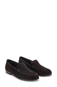 �}���S ���f�B�[�X �V���[�Y �X���b�|���E���[�t�@�[ �X�G�[�h MANGO Gathered Suede Loafer Chocolate �`���R���[�g