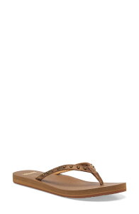 �T�k�[�N ���f�B�[�X �V���[�Y �T���_�� Sanuk Yoga Joy II Stud Flip Flop Ojai Tan �^��