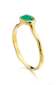 ���j�J���B�i�_�[ ���f�B�[�X �A�N�Z�T���[ �w�� Monica Vinader MV Siren Stone Small Ringreen Onyx/ Yellow Gold �C�G���[