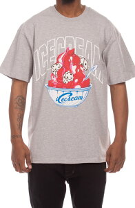 �A�C�X�N���[�� �����Y �g�b�v�X T�V���c �R�b�g�� �O���t�B�b�N ICECREAM Dice Cotton Graphic T-Shirt Heather Grey �O���[