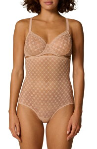 �V���[�k�y���[�� ���f�B�[�X �A���_�[�E�F�A �p���c �n�C�E�G�X�g �h�J Simone Perele Plumembroidered High Waist Shaping Briefs Peau Rose