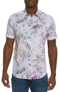 ���o�[�g�O���n�� �����Y �g�b�v�X �V���c Robert Graham The Roxy Seersucker Short Sleeve Button-Up Shirt White Multi Purple Print �z���C�g