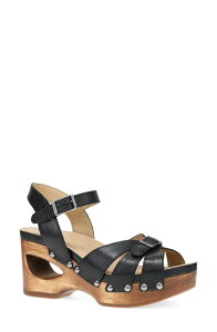 �_���X�R ���f�B�[�X �V���[�Y �q�[�� �v���b�g�t�H�[�� �T���_�� �A���N�� Dansko Alannankle Straplatform Wedge Sandal Black Calf �u���b�N