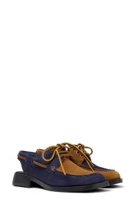 �J���y�[�� ���f�B�[�X �V���[�Y �q�[�� ���[�t�@�[ Camper Donna Twins Mismatched Loafer Mule Multi - Brown �u���E��