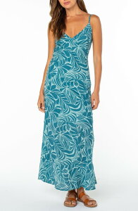 ���L�V�[ ���f�B�[�X �g�b�v�X �����s�[�X �t�����[�� �R�b�g�� �}�L�V �t�����[ Roxy Paradise Floral Cotton Maxi Sundress Dragonfly