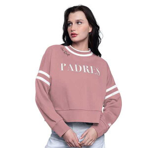 �X�^�[�^�[ ���f�B�[�X �A�E�^�[ �p�[�J�[�E�X�E�F�b�g �V���c �N���b�v�h Women'sStarter Pink San Diego Padres Power Play Cropped Pullover Sweatshirt Pink �s���N