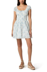 �y�C�W ���f�B�[�X �g�b�v�X �����s�[�X �~�j �R�b�g�� PAIGE Rosewood Shirred Bodice Cotton Mini Sundress White / Surf �z���C�g