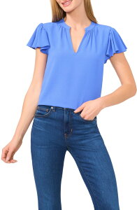 �Z�Z ���f�B�[�X �g�b�v�X �V���c V�l�b�N CeCe Flutter Sleeve V-Neck Top Tropic Night