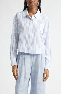 ���C�~�[ �u���b�N ���f�B�[�X �g�b�v�X �V���c Ramy Brook Marnie Stripe Shirt Blue Stripe Combo �u���[
