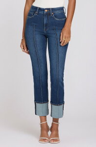 �G�k���C�f�B�[�W�F�C ���f�B�[�X �{�g���X �f�j���p���c �X�g���[�g �W�[���Y NYDJ Marilyn Cuffed Pintuck Straight Leg Jeansunset Villa