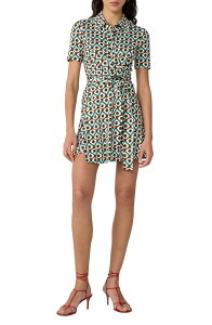 �_�C�A�� �t�H�� �t�@�X�e���o�[�O ���f�B�[�X �g�b�v�X �����s�[�X �v�����g �V���c Diane von Furstenberg Didi Geo Print Wrap Shirtdress Fan Club Woodstock