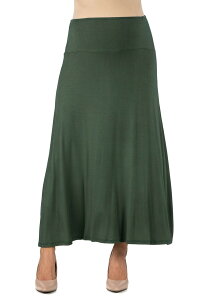 24 �Z�u���R���t�H�[�g ���f�B�[�X �{�g���X�J�[�g �}�^�j�e�B �}�L�V 24seven Comfort Apparel Maternity Elastic Waist Maxi Skirt Olive �I���[�u