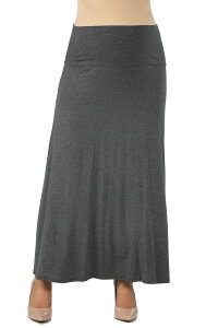 24 �Z�u���R���t�H�[�g ���f�B�[�X �{�g���X�J�[�g �}�^�j�e�B �}�L�V 24seven Comfort Apparel Maternity Elastic Waist Maxi Skirt Smoke �X���[�N