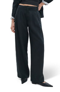���O�A���h�{�[�� ���f�B�[�X �{�g���X ���M���X ���C�h���b�O �n�C�E�G�X�g �p���c rag & bone Chappell High Waist Wide Leg Pleat Pants Black �u���b�N