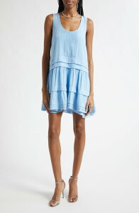 ���C�~�[ �u���b�N ���f�B�[�X �g�b�v�X �����s�[�X �~�j Ramy Brook Paola Pleat Minidress Bazaar Blue �u���[