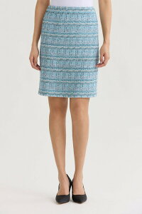 �~���E�H�� ���f�B�[�X �{�g���X�J�[�g �c�C�[�h �j�b�g Ming Wang Tweed Knit Straight Skirt Serene/Nebula/Lime/Blk/Wht ���C��