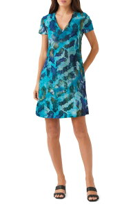 �J�����P�[�� ���f�B�[�X �g�b�v�X �����s�[�X A ���C�� Karen Kane Tie Dye Burnout A-Line Dress Teal �e�B�[��