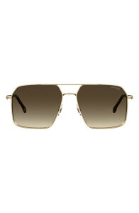 �J���� �����Y �A�N�Z�T���[ �T���O���X�E�A�C�E�F�A Carrera Eyewear 59mm Polarized Gradient Square Sunglasses Gold Brown Havana/ Brown Polar �u���E��