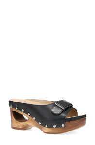 �_���X�R ���f�B�[�X �V���[�Y �q�[�� �v���b�g�t�H�[�� �T���_�� Dansko Adeline Platform Wedge Slide Sandal Black Calf �u���b�N