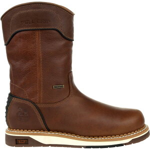 �W���[�W�u�[�c �����Y �V���[�Y �u�[�c�E���C���u�[�c Georgia Boot Amp Lt Wedge Waterproof Pull On Work Boot Brown �u���E��