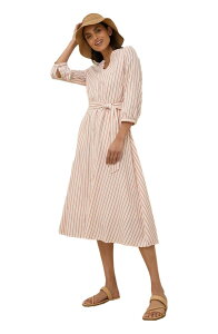 �p�N�g ���f�B�[�X �{�g���X �J�W���A���p���c �R�b�g�� Pact Organicotton Sunset Lightweight Cotton Easy Dress Zuma Stripe �X�g���C�v