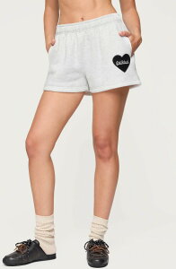 �A�f�B�N�e�b�h ���f�B�[�X �{�g���X �n�[�t�p���c�E�V���[�c �V���[�g�p���c EDIKTED Big Love Sweat Shorts Gray-Melange �O���[
