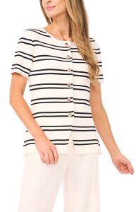 �e�b�h�x�[�J�[ ���f�B�[�X �A�E�^�[ �p�[�J�[�E�X�E�F�b�g �Z�[�^�[ Ted Baker Gail Stripe Button-Up Sweater New Ivory �A�C�{���[