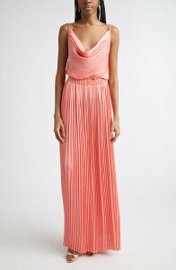 ���C�~�[ �u���b�N ���f�B�[�X �g�b�v�X �����s�[�X �v���[�c �}�L�V Ramy Brook Adalyn Cowl Neck Pleated Maxi Dress Coral �R�[����
